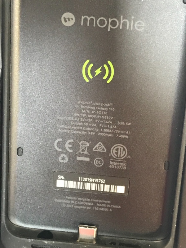 Photo 1 of mophie Juice Pack - Protective Battery Case for Samsung Galaxy S10e – Charging Case – Wireless Charging – High-Impact Protection
