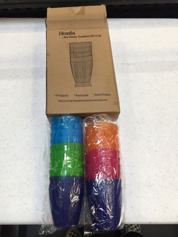 Photo 1 of Honla 8 oz plastic tumblers , set of 20 