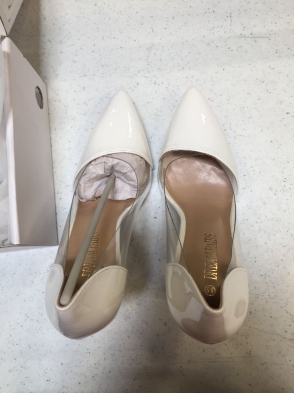 Photo 1 of DreamParis white/clear size 8.5 women's heels 