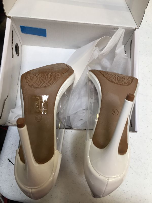 Photo 2 of DreamParis white/clear size 8.5 women's heels 