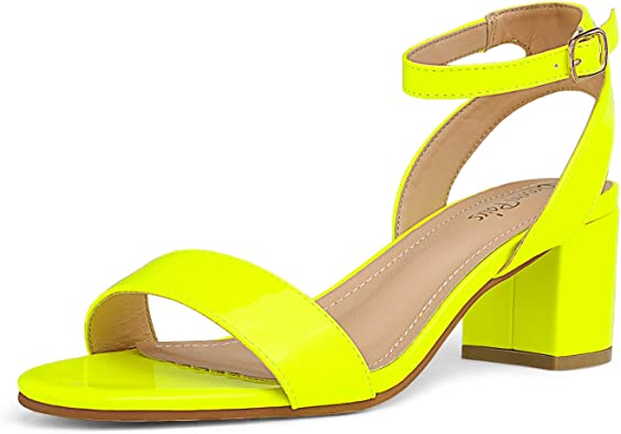 Photo 1 of DREAM PAIRS Women's Open Toe Ankle Strap Low Block Chunky Heels Sandals Party Dress Pumps Shoes, Size 7.5 
