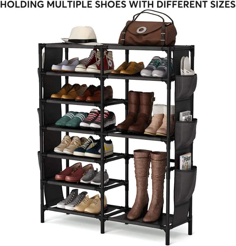 Photo 1 of 7 Tiers Shoe Rack 24-30 Pairs Shoe Storage Organizer Non-woven Shoe Shelf Boots Organizer
