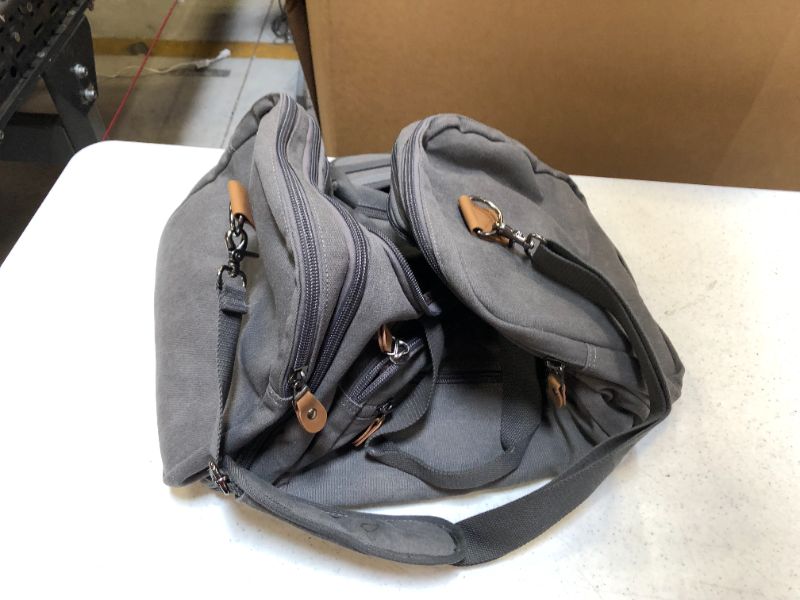 Photo 1 of Gray and Brown Duffle Bag