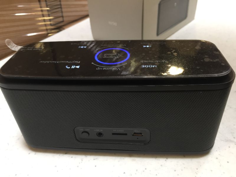 Photo 4 of Bluetooth Speaker, DOSS SoundBox Pro+ Wireless Speaker with 24W Stereo Sound, Punchy Bass, IPX5 Waterproof, 15Hrs Playtime, Wireless Stereo Pairing, Multi-Colors Lights, Speaker for Home,Outdoor-Black ----GREAT CONDITION
