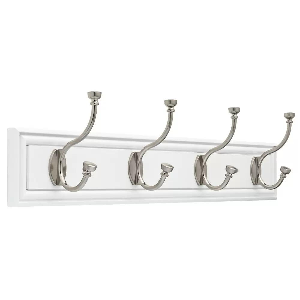 Photo 1 of 27" Hook Rail Elegant - White/Satin Nickel - Threshold

