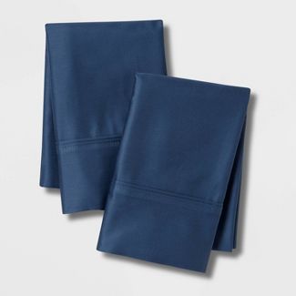 Photo 1 of 400 Thread Count Solid Performance Pillowcase Set - Threshold, KING, Metallic Blue