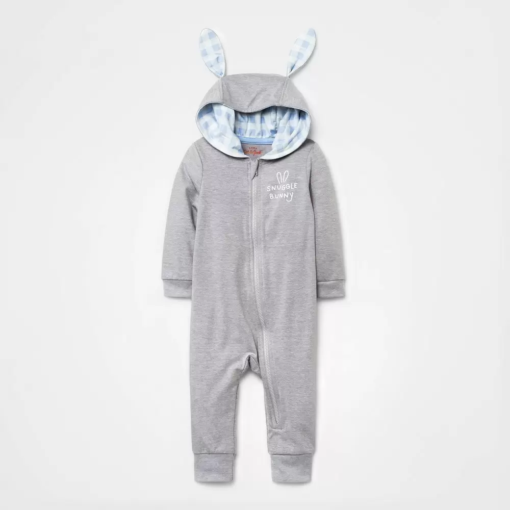 Photo 1 of Baby Boys' Bunny Hooded Romper - Cat & Jack Gray 18M	