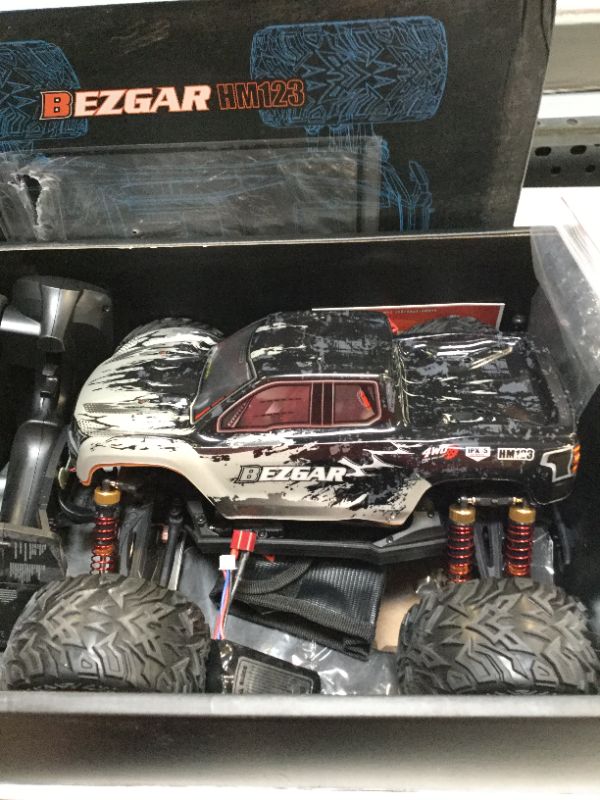 Photo 5 of BEZGAR HM123 Hobby Grade 1:12 Scale RC Trucks, 4WD High Speed 45 Km/h All Terrains Electric Toy Off Road RC Monster Truck Vehicle Car with Rechargeable Battery for Boys and Adults