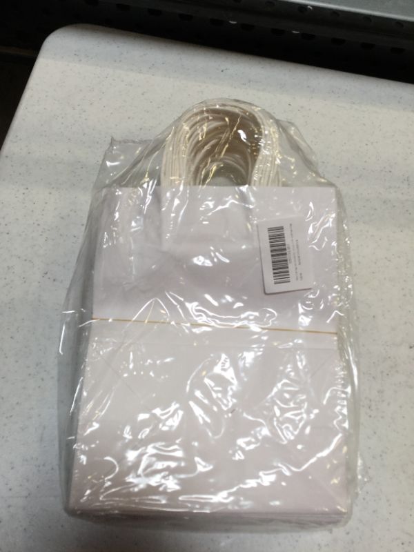 Photo 1 of 
Ditwis Medium White Gift Bag with Handles Pack of 25, 8x4.75x10 Inches Kraft Paper Bags Bulk for Party Favor Birthday Wedding Retail Shopping