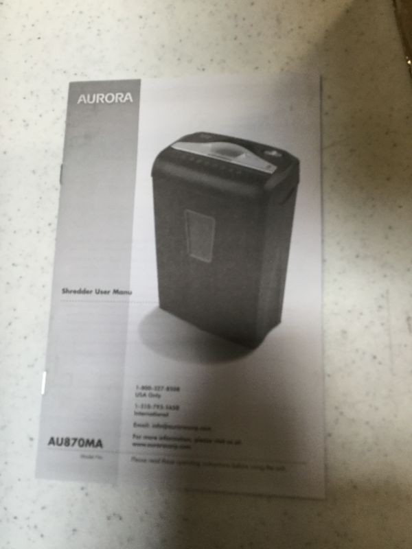 Photo 3 of Aurora GB High Security 8-Sheet Micro-Cut Paper Shredder ( BRAND NEW )