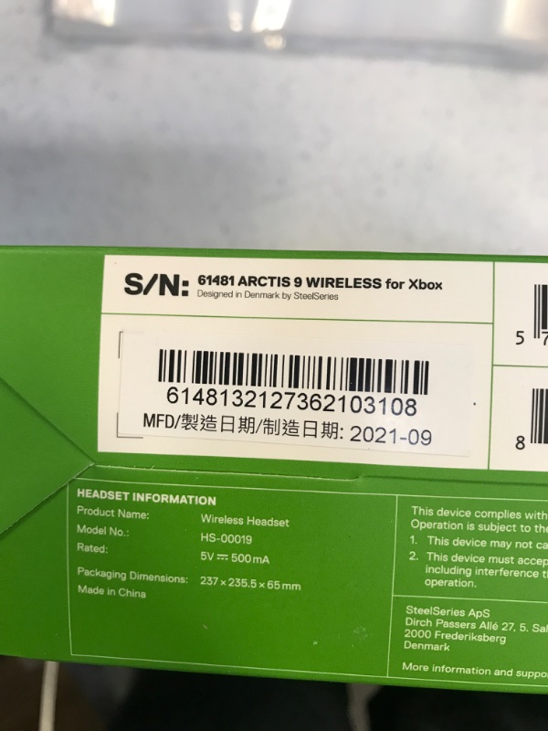 Photo 4 of SteelSeries Arctis 9X Wireless Gaming Headset – Integrated Xbox Wireless + Bluetooth – 20+ Hour Battery Life – for Xbox One and Series X
factory sealed 