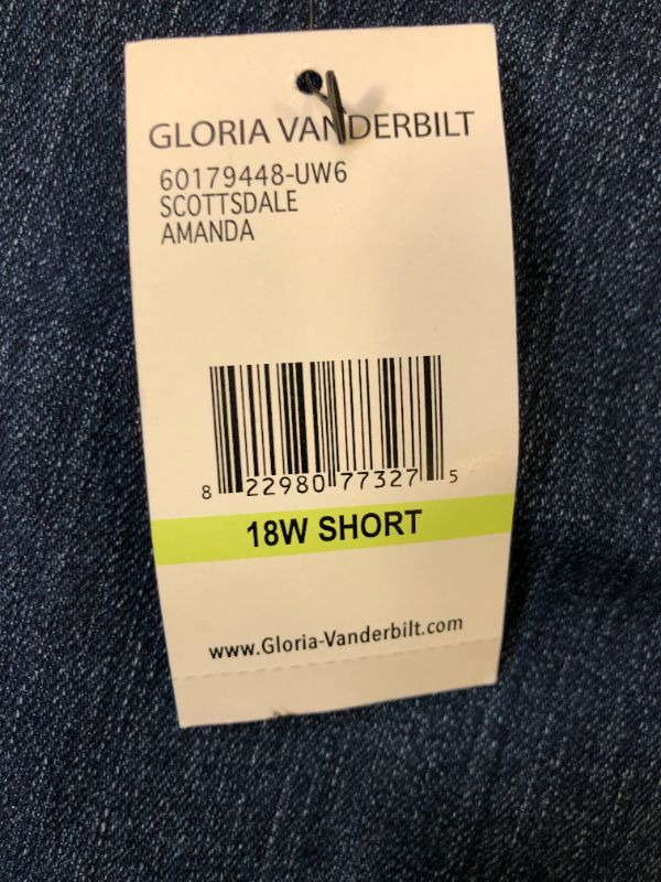 Photo 3 of Gloria Vanderbilt womens Amanda Classic High Rise Tapered Jeans, Scottsdale Wash, 18W Petite US