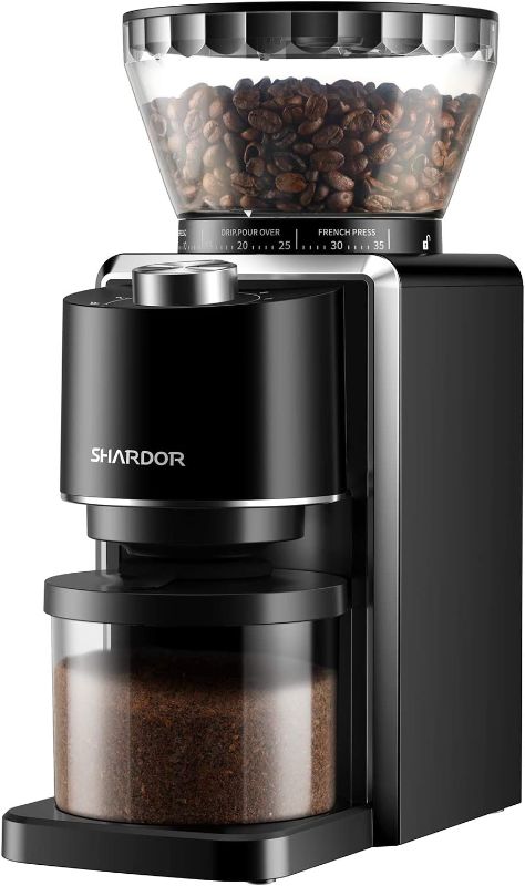 Photo 1 of  SHARDOR CG9406-UL2  Conical Burr Coffee Grinder, Electric Adjustable Burr Mill with 35 Precise Grind Setting for 2-12 Cup, Black
