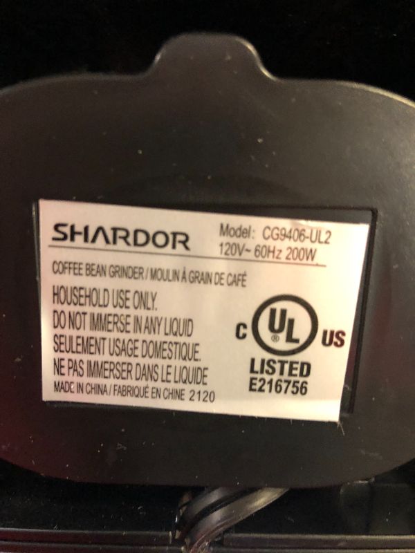 Photo 3 of  SHARDOR CG9406-UL2  Conical Burr Coffee Grinder, Electric Adjustable Burr Mill with 35 Precise Grind Setting for 2-12 Cup, Black
