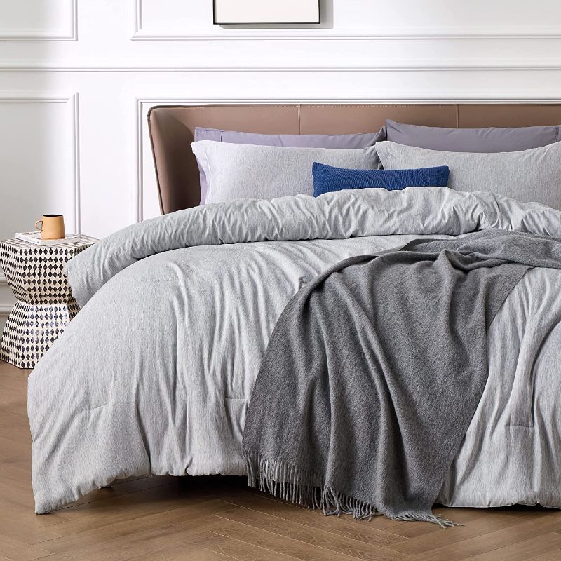 Photo 1 of Bedsure Queen Comforter Set Grey - Bedding Comforter Set, All Season Cationic Dyeing Bedding Set 2 Pillow Shams (Queen/Full, 88x88 inches, 3 Pieces)