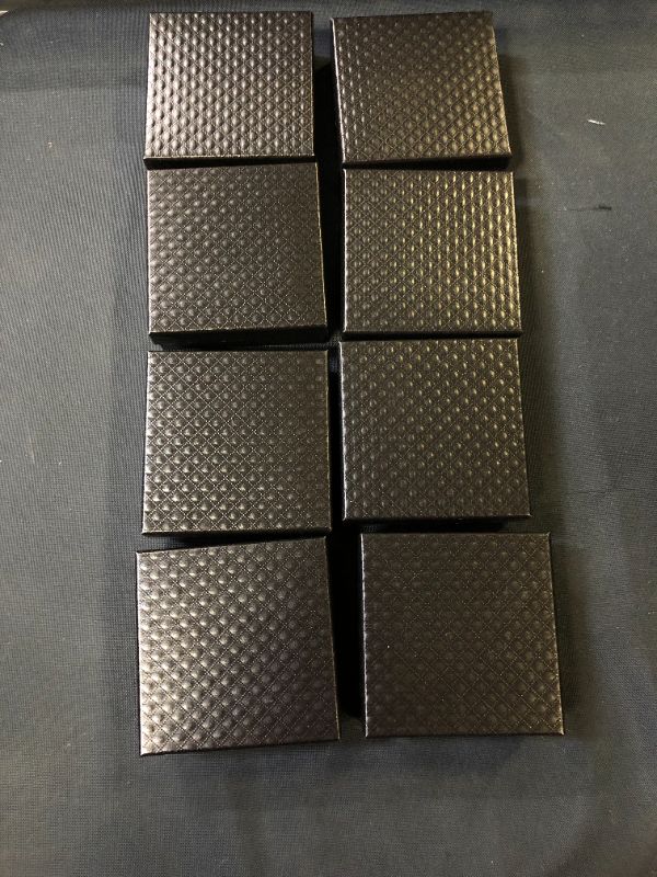 Photo 1 of  8 Pack Black Cardboard Jewelry Ring Boxes