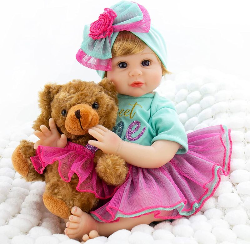 Photo 1 of Milidool Reborn Baby Dolls, Realistic Newborn Baby Girl Doll, 22 inch Lifelike Weighted Doll Girl with Feeding Toy Set