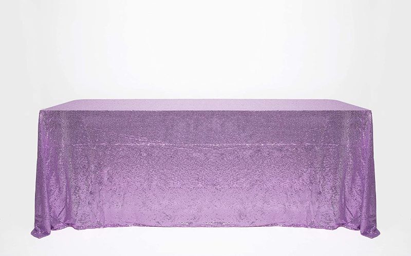 Photo 1 of C-TANG Sequin Tablecloth Crystal Blue Luminous Table Cover, Used for Party Wedding Photography Birthday Christmas Dance Party. (Lavender, 90x132'')
