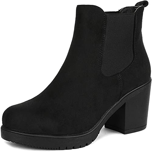 Photo 1 of DREAM PAIRS Women's Fre Black High Heel Ankle Boots Size 9 B(M) Us
