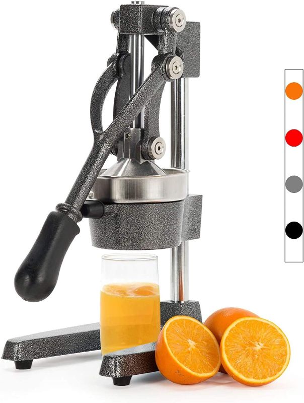 Photo 1 of CO-Z Hand Press Juicer Machine, Manual Orange Juicer and Professional Citrus Juicer for Orange Juice Pom Lime Lemon Juice, Commercial Lemon Squeezer and Orange Crusher, Easy to Clean, Gray

