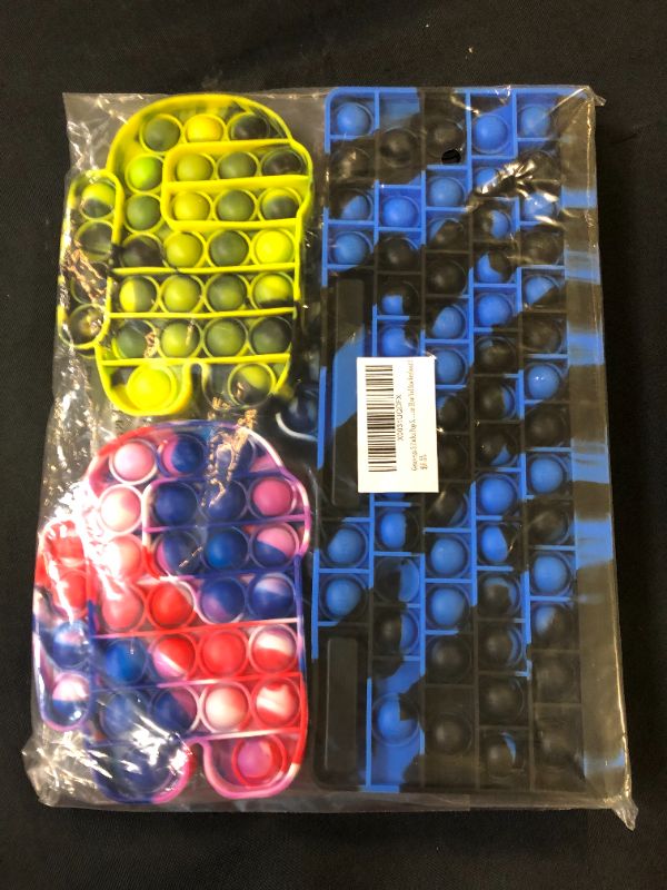 Photo 2 of Genovega 5 Packs Pop Jumbo Big Keyboard It Huge Set Pack XL Mega Its Large Gift Boys Toy, Sensory Tie dye Blue for Kids Boy
