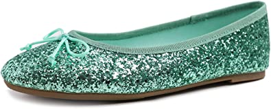 Photo 1 of FEVERSOLE Women's Sparkle Memory Foam Cushioned Colorful Shiny Ballet Flats sz 8.5
