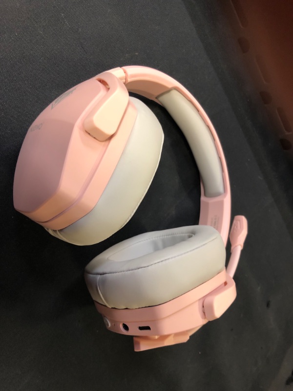 Photo 2 of NUBWO G06 Wireless Gaming Headset for PS5, PS4, PC Games, 2.4GHz Ultra-Low Latency, Bluetooth 5.0, Soft Memory Earmuffs (Pink)
HEADSET ONLY - NO ORIGINAL BOX 