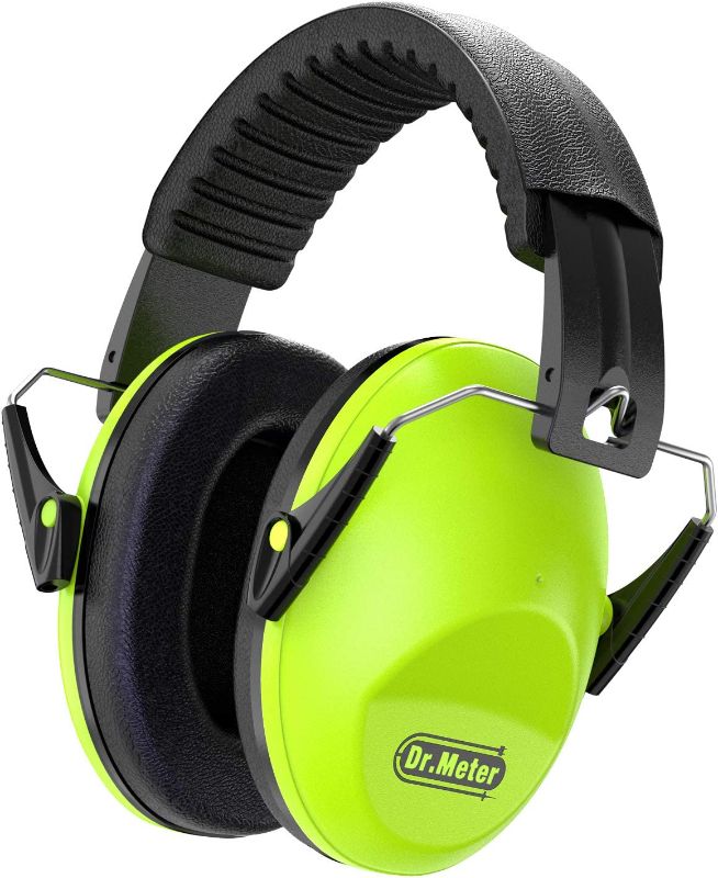 Photo 1 of Dr.meter EM100 Kids Protective Earmuffs with Noise Blocking Children Ear muffs for Sleeping, Studying, Shooting, Babies 27NRR Adjustable Head Band, Green
