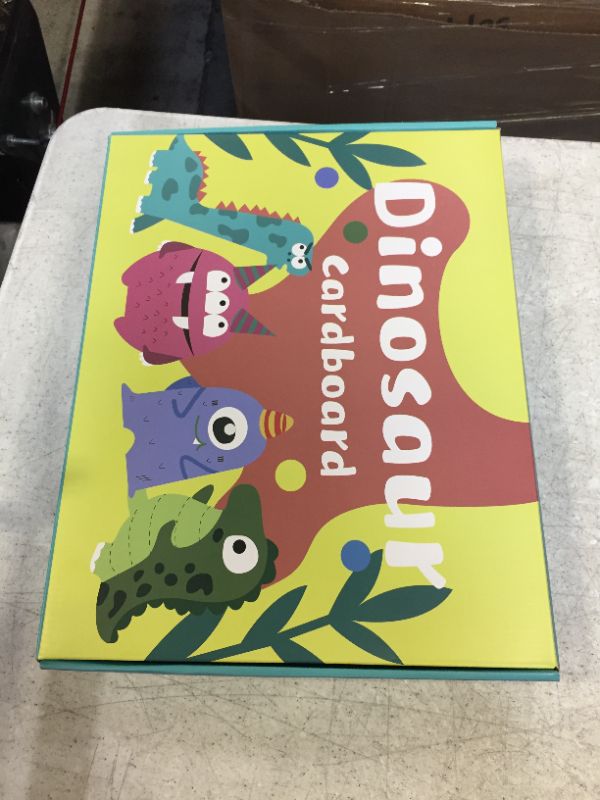 Photo 2 of AmazeFan Kids Dinosaur Cardboard Wearable 3D Carton Graffiti Paper Toy Costume Playhouse for Kid DIY Handmade Two Packs
