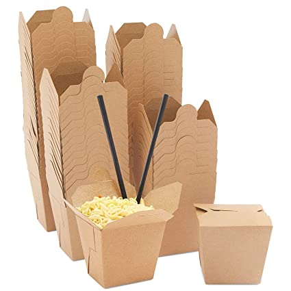 Photo 1 of 60 Pack Kraft Paper Chinese Take Out Boxes, to-Go Food Containers for Restaurants (16 oz)
