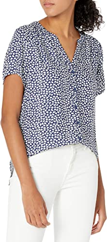 Photo 1 of Amazon Essentials Women's Short-Sleeve Woven Blouse - LARGE -