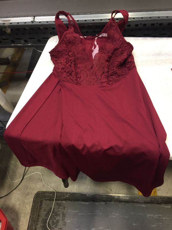 Photo 1 of GRACE KARIN  BURGUNDY DRESS - 2XL -