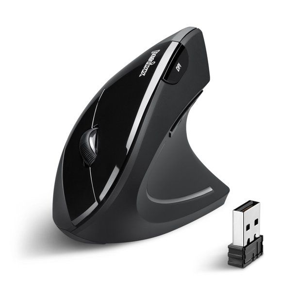 Photo 1 of Perixx Perimice-713 USB Wireless Vertical Ergonomic Black Computer Mouse - 3 Level DPI - Right Handed - MISSING USB  RECEIVER -