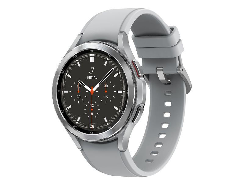 Photo 1 of Samsung - Galaxy Watch4 Classic Stainless Steel Smartwatch 46mm BT - Silver - SCREEN IS DIRTY - 