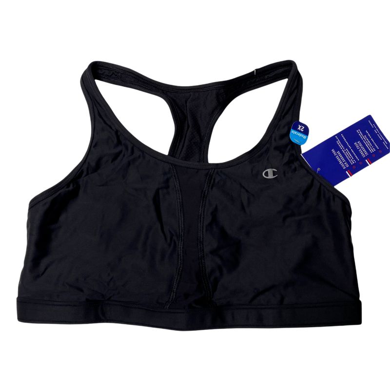 Photo 1 of Champion Womens Racerback Sports Bra 2X Black Moisture Wicking 