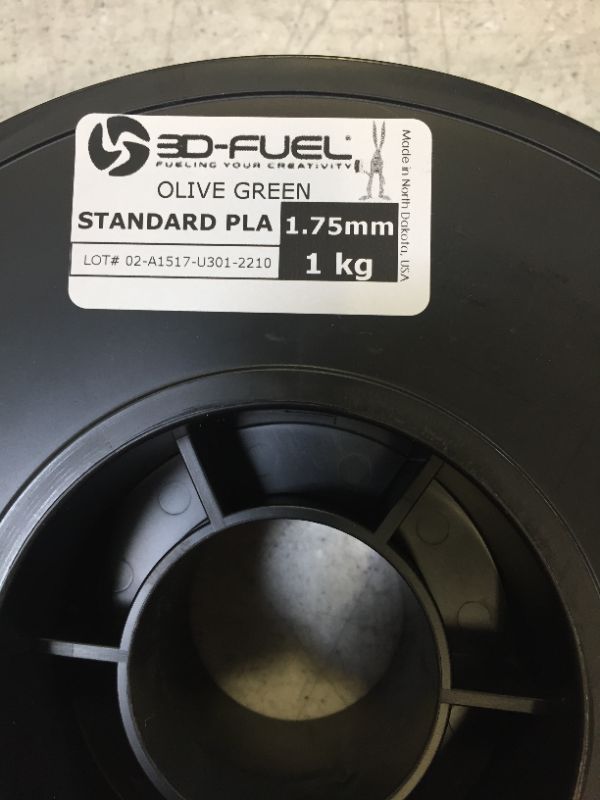 Photo 4 of 3D Fuel Standard PLA 3D Printing Filament, Made in USA with Dimensional Accuracy +/- 0.02 mm, 1 kg 1.75 mm Spool (2.2 lbs) in Olive Green