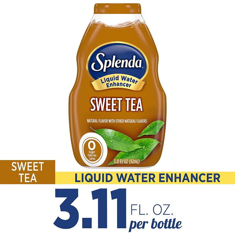 Photo 1 of SPLENDA Liquid Water Enhancer Drops, Sugar Free, Zero Calorie, Natural Flavor, Concentrated Drink Mix, 3.11 Fl Oz Each Bottle (Sweet Tea, 2 PC) - BEST BY FEB 26 2024 -
