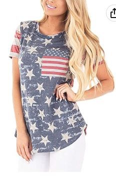 Photo 1 of DDSOL Womens Casual American Flag T Shirt 4th of July Short Sleeve Tee USA Patriotic Summer Blouse Tops
SIZE: M