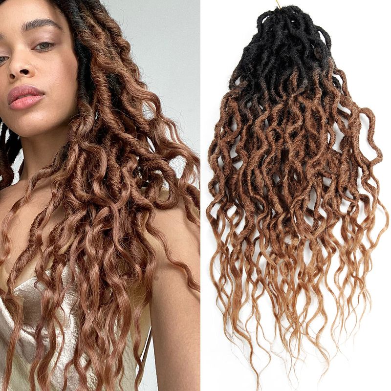 Photo 1 of Faux Locs Crochet Braid Hair Bohemian Locs 24 Inches Synthetic Dreads Ombre Braiding Hair Afro Dreadlock - 1 PC - 12 STRANDS -