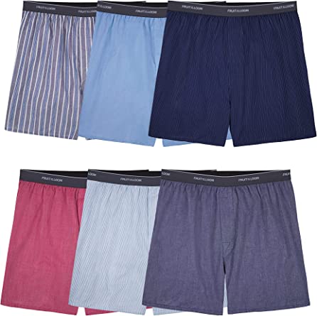 Photo 1 of Fruit of the Loom Men's Tag-Free Boxer Shorts (Knit & Woven) - LARGE - 36-38 IN