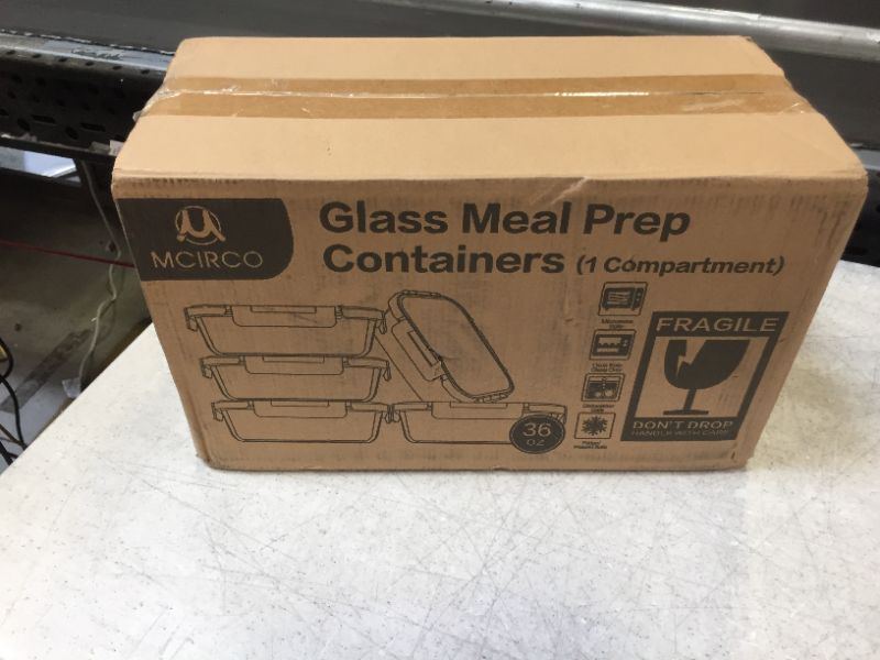 Photo 4 of [5-PC, 36 Oz.] Glass Meal Prep Containers