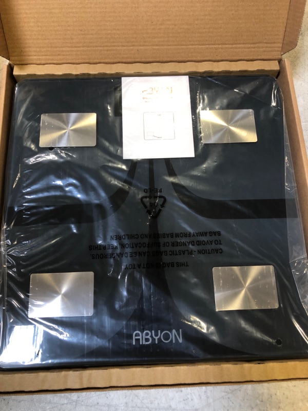 Photo 1 of ABYON Bluetooth Smart Bathroom Scale for Body Weight Digital Body Fat Scale,Auto Monitor Body Weight,Fat,BMI,Water, BMR, Muscle Mass with Smartphone APP,Fitness Health Scale
