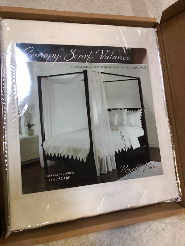 Photo 1 of Canopy Scarf Valance Ivory 50" x 256" Royale Home
