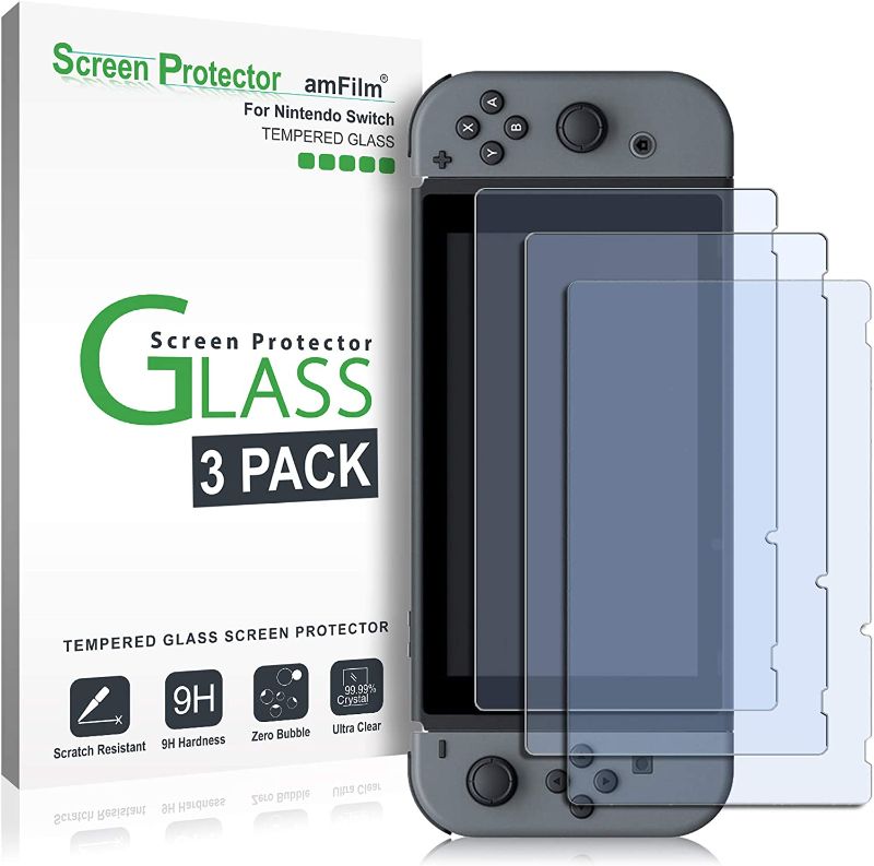 Photo 1 of amFilm Tempered Glass Screen Protector for Nintendo Switch 2017 (3-Pack)
