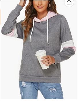 Photo 1 of FINWANLO Hoodies for Women Casual Long Sleeve Tops Fleece Pullover Hooded Sweatshirts Jacket with Pockets
Size: M