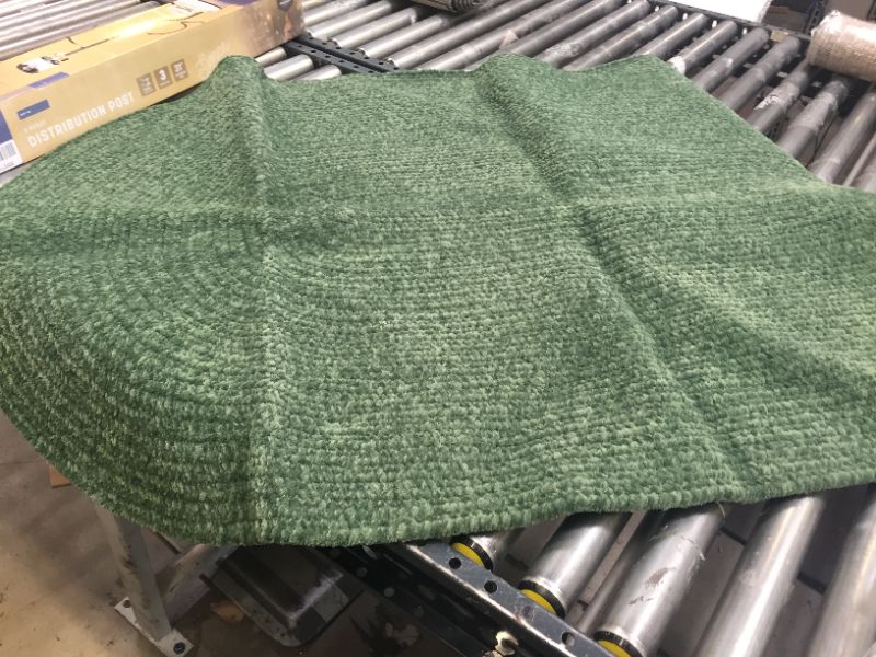 Photo 1 of Better Trends Chenille Solid Braid Collection is Durable and Stain Resistant Reversible Indoor Area Utility Rug 100% Polyester in Vibrant Colors, 42 in x 66 in Oval, Diluth Green