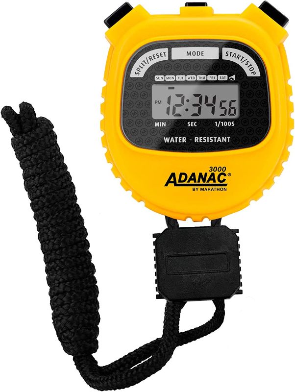 Photo 1 of MARATHON Adanac 3000 Digital Sports Stopwatch Timer with Extra Large Display and Buttons, Water Resistant- Yellow