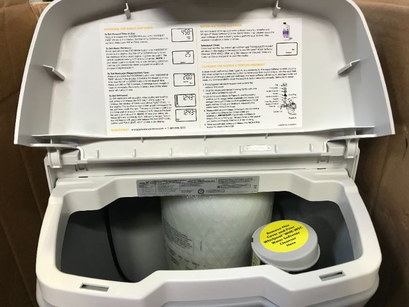 Photo 7 of Whirlpool WHES40E 40,000 Grain Softener | Salt & Water Saving Technology | NSF Certified | Automatic Whole House Soft Water Regeneration, White
