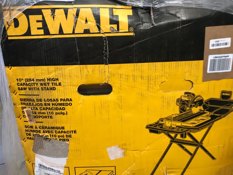 Photo 3 of DEWALT Wet Tile Saw with Stand, High Capacity, 10-Inch (D36000S) FACTORY SEALED 
