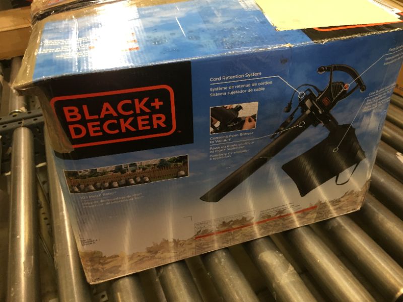 Photo 5 of BLACK+DECKER 3-in-1 Electric Leaf Blower, Leaf Vacuum, Mulcher, 12-Amp (BV3100)
